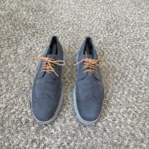 Cole Haan Shoes Size 10.5 M LunarGrand Wingtip Brogue Oxford Casual Suede Blue